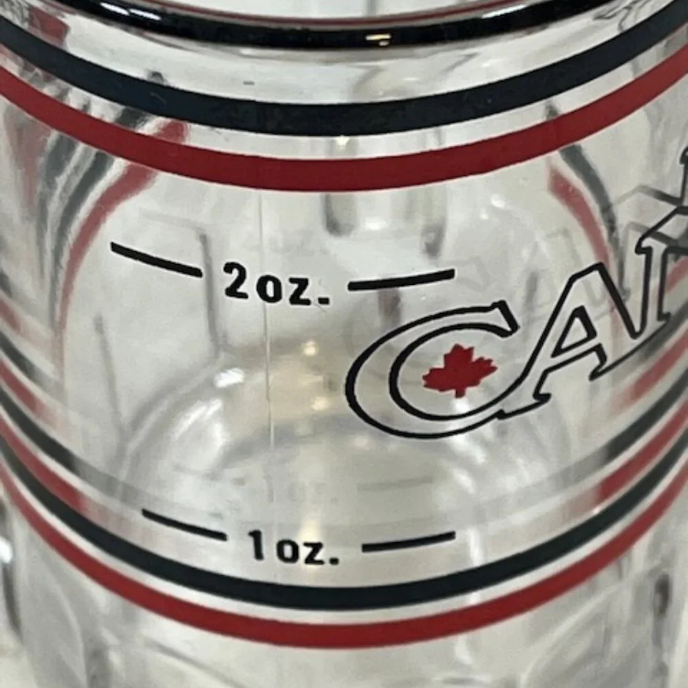 Mini-mug Shot Glass Canada Bear Mountie Red Black 2oz France